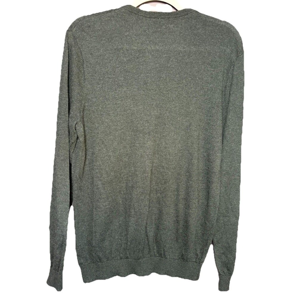 J. McLaughlin Milton Cashmere Blend Sweater Size Small Gray V-Neck Tight Knit - Picture 3 of 7